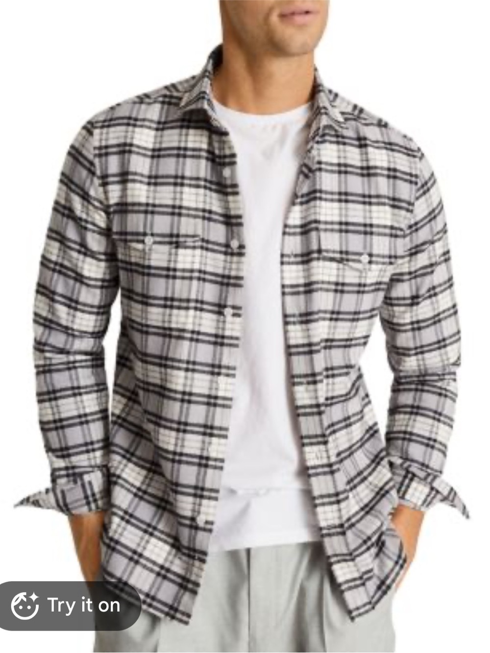 Reiss Dashand Mouline Check Overshirt - Black & White